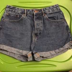 High waisted jean shorts